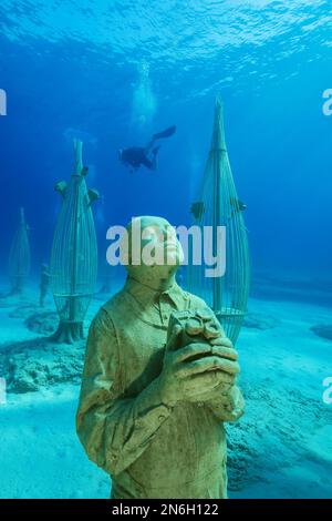 Museum für Unterwasserskulptur Ayia Napa (MUSAN), Kunstarbeiten Bildhauer Jason deCaires Taylor. Mittelmeer, Ayia Napa, Zypern Stockfoto