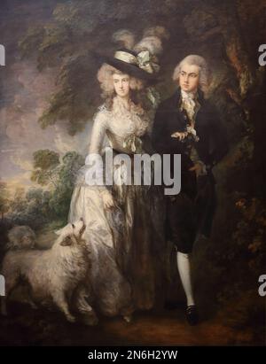 Mr. Und Mrs. William Hallett (Morgenspaziergang) vom englischen Rokoko-Porträtmaler Thomas Gainsborough in der National Gallery, London, Großbritannien Stockfoto