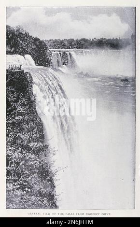 Allgemeiner Blick auf die Niagarafälle vom Prospect Point aus dem Artikel berühmte Landschaft auf American Railroads vom Engineering Magazine ÜBER DEN INDUSTRIELLEN FORTSCHRITT Band IX April bis September 1895 NEW YORK The Engineering Magazine Co Stockfoto