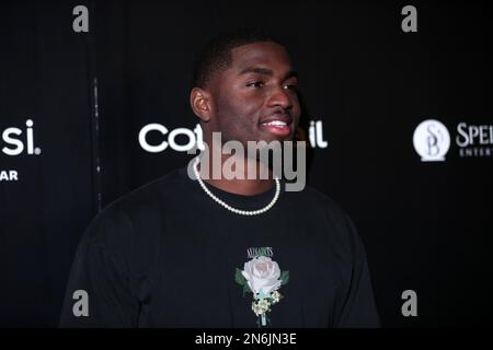 Scottsdale, Arizona, USA. 10. Februar 2023. Laquon Treadwell besucht den G-Eazy Red Carpet im G-Eazy Red Carpet, präsentiert von W Scottsdale & Pepsi Zero Sugar im W Scottsdale in Scottsdale, Arizona. (Kreditbild: © Gage Skidmore/ZUMA Press Wire) NUR REDAKTIONELLE VERWENDUNG! Nicht für den kommerziellen GEBRAUCH! Stockfoto