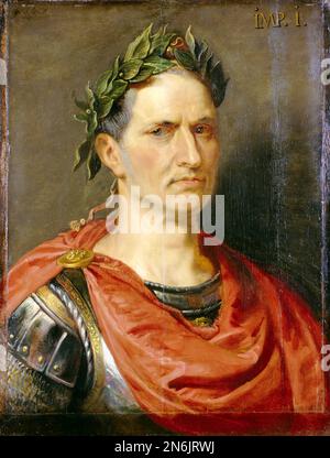 Gaius Julius Cäsar (100BC-44BC), römischer General und Diktator, Porträt in Öl auf Holz von Peter Paul Rubens, 1616-1625 Stockfoto