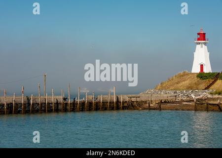 Mulholland Point Light auf der Insel Campobello führt Boote durch die Lubec Narrows zwischen Kanada und den USA Stockfoto