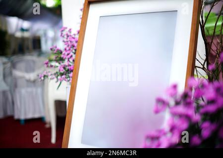 Schöner Bilderrahmen für Hochzeitszeremonien Stockfoto
