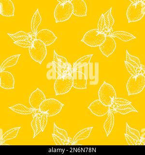 nahtlose Muster, Zitrone Hintergrund mit gelben und weißen Elementen, geometrisches Design, Vektor-illustration Stock Vektor