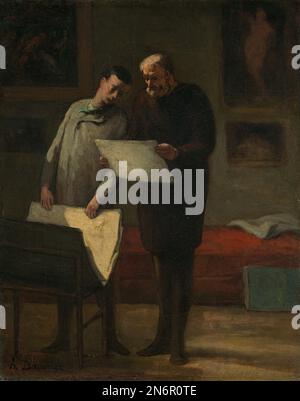 Honoré Daumier Ratschlag an einen jungen Künstler 1865/1868 Stockfoto