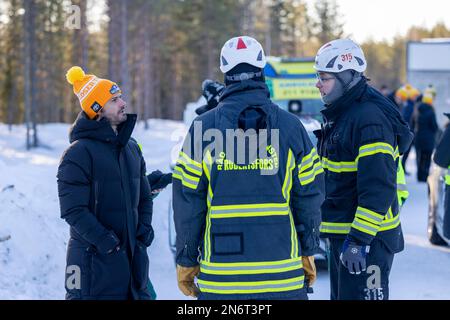 Vasterbotten County, Schweden - 10/02/2023, Ambiente während der Rallye Schweden 2023., 2. Runde der WRC World Rally Car Championship 2023, vom 9. Bis 12. Februar 2023 in Umea, Vasterbotten County, Schweden - Foto Nikos Katikis/DPPI Stockfoto