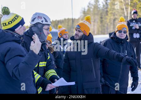 Umea, Vasterbotten County, Schweden - 10/02/2023, Atmosphäre während der Rallye Schweden 2023., 2. Runde der WRC World Rally Car Championship 2023, vom 9. Bis 12. Februar 2023 in Umea, Vasterbotten County, Schweden - Foto: Nikos Katikis/DPPI/LiveMedia Stockfoto