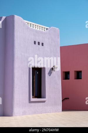 Farbenfrohe Häuser, Mina District, Old Doha Port, Katar Stockfoto