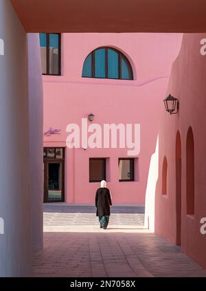 Farbenfrohe Häuser, Mina District, Old Doha Port, Katar Stockfoto