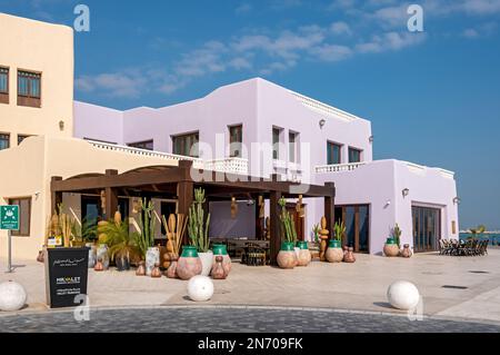 Farbenfrohe Häuser, Mina District, Old Doha Port, Katar Stockfoto