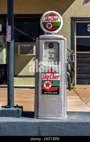 Old Texaco Tankstelle, Tucumcari, Route 66, Amerika, USA Stockfoto