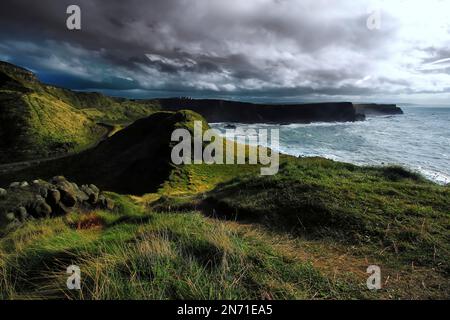 Der Giant's Causeway in Nordirland (County Antrim) ist eines der berühmtesten Wahrzeichen Irlands und UNESCO-Weltkulturerbe Stockfoto