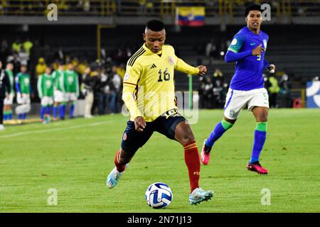 Oscar Cortes von Kolumbien während des CONMEBOL South American U-20 Colombia Turnier zwischen Kolumbien und Brasilien am 8. Februar 2023 in Bogota, Kolumbien. Foto von: Chepa Beltran/Long Visual Press Stockfoto