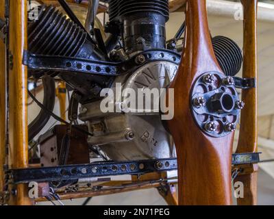 Die Shuttleworth-Sammlung , ein funktionierendes Luft- und Automobilmuseum am Old Warden Aerodrome 1909 Bleriot XI mit Originalmotor, The Worl Stockfoto