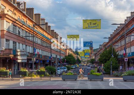 Saint-Dié-des-Vosges (Sankt Diedolt), Rue Thiers in Lothringen, Vosges (Vogesen), Frankreich Stockfoto