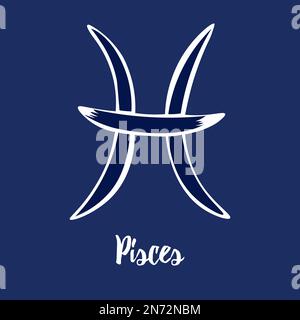 Handgezeichnete Zodiak-Schilder. Blaue symbole für Zodiac auf blauem Hintergrund. Die astrologischen Symbole des Zodiac. Stock Vektor
