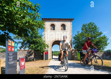 Reinheim, Europäischer Archäologischer Park Bliesbruck-Reinheim, Rekonstruktion des Eingangs der römischen Villa in Bliesgau, Saarland Stockfoto