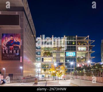 Wien, Ikea-Autofreie Westbahnhof, im Bahnhofscity Wien West im Jahre 15. Rudolfsheim-Fünfhaus, Wien, Österreich Stockfoto