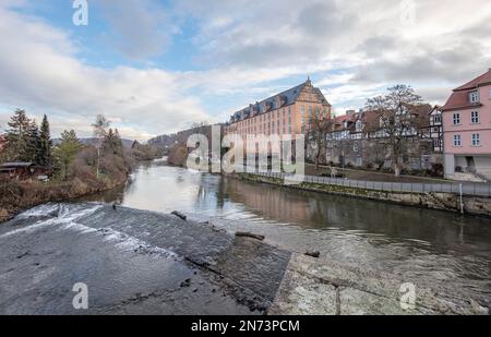 Hannoversch Münden, Altstadt, Drei-Flüsse-Stadt, Niedersachsen, Deutschland Stockfoto