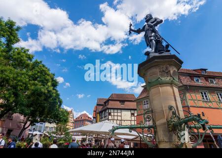 Colmar (Colmer, Kolmar), Place de l'Ancienne-Douane (alter Zollplatz) mit Schwendi-Brunnen, Altstadt im Elsass, Haut-Rhin (Oberelsass), Frankreich Stockfoto