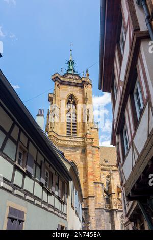 Colmar (Colmer, Kolmar), La collégiale Saint-Martin (Saint-Martin-Kollegialkirche) in der Altstadt des Elsass, Haut-Rhin (Oberelsass), Frankreich Stockfoto