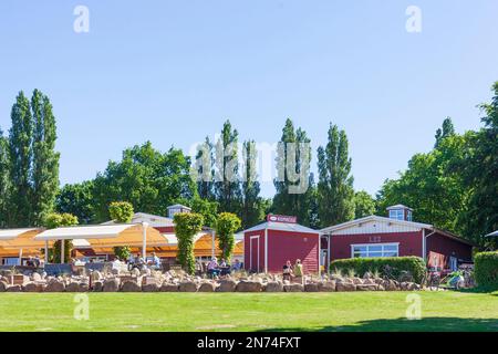 Ausflugsrestaurant Hermannshöhe in der Nähe von Brodtener Ufer, Lübeck-Bucht, Ostsee, Travemünde, Lübeck, Schleswig-Holstein, Deutschland, Europa Stockfoto