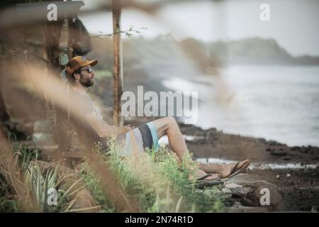 Surfkurs in Westafrika, Kap Verde, Santiago Island, Taraffal Village Stockfoto