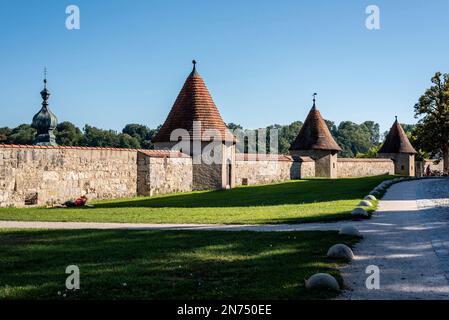 Im Inneren des berühmten Schlosses Burghausen in Bayern, der längsten Burg der Welt, Deutschland Stockfoto