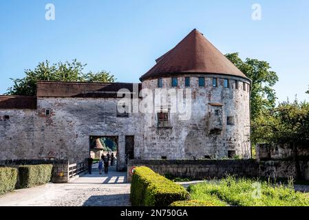 Im Inneren des berühmten Schlosses Burghausen in Bayern, der längsten Burg der Welt, Deutschland Stockfoto