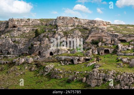 Blick über die Schlucht von Miera in Italien Stockfoto