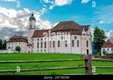 Alte Rokoko-Wallfahrtskirche Wieskirche in Bayern, Deutschland Stockfoto