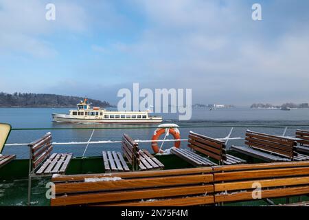 Winter, Advent, Chiemsee, Wintergarten, Bayern Stockfoto