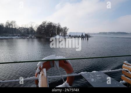 Winter, Advent, Chiemsee, Wintergarten, Bayern Stockfoto