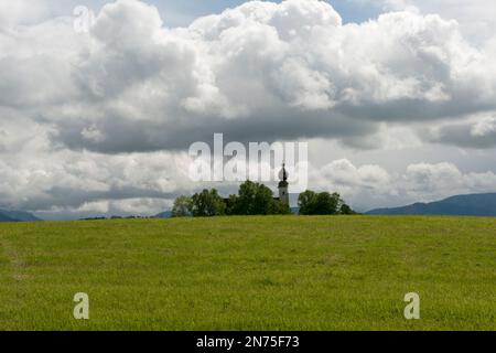 Ettendorfer Kirche, Chiemgau, Oberbayern, Deutschland Stockfoto