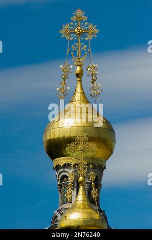 Deutschland, Hessen, Darmstadt, Mathildenhöhe, Russische Kapelle St. Mary Magdalena Stockfoto