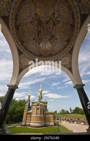 Deutschland, Hessen, Darmstadt, Mathildenhöhe, Russische Kapelle St. Mary Magdalena Stockfoto