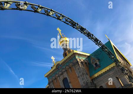 Deutschland, Hessen, Darmstadt-Dieburg County, Darmstadt, Mathildenhöhe, Russische Kapelle St. Mary Magdalena Stockfoto