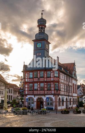 Deutschland, Hessen, Südhessen, Südhessen Bergstraße, Lorsch, Lorsch Rathaus, Marktplatz Stockfoto
