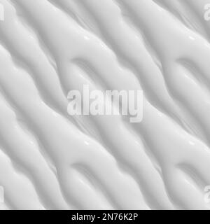Nahtlose Illustration. Abstraktes Weiß als Milchstoff-Textur. Hintergrundabstrakt mit weichen Wellen Stockfoto