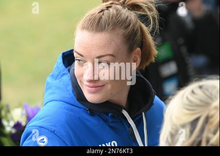 Berlin, Deutschland. 05. Februar 2023. Potsdam, Deutschland, Februar 5 2023 Paige Culver, 32 FFC Turbine Potsdam, während des abgesagten Frauen-Bundesliga-Spiels zwischen FFC Turbine Potsdam und FC Bayern. (Ryan Sleiman/SPP) Guthaben: SPP Sport Press Photo. Alamy Live News Stockfoto