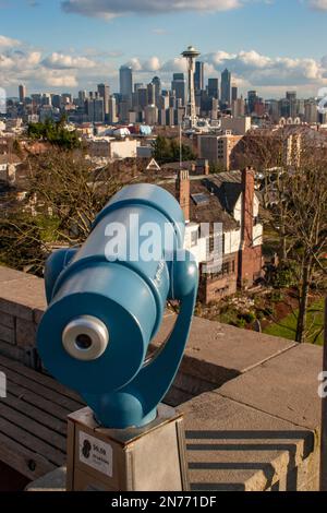 Nachmittagsblick vom Kerry Park der Skyline von Seattle, Washington, USA (2005) Stockfoto