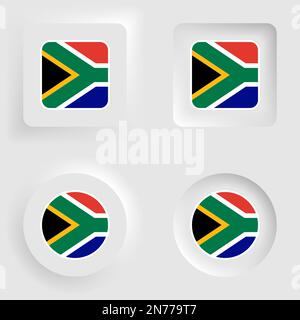 Pneumorphe Grafik- und Beschriftungsset in Südafrika. Auswirkungselement für die Verwendung, die Sie daraus machen möchten. Stock Vektor