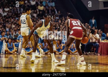 Michael Jordan (23), North Carolina, im East Regional Semi Finals der NCAA Basketball Championships gegen Indiana. Stockfoto