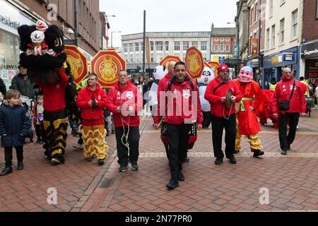 Chinesisches Neujahrsfest Derby 2023. Februar - Jahr des Hasen Stockfoto