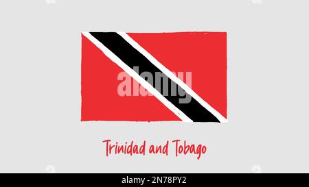 Trinidad und Tobago Flag - Farbskizzen-Darstellungsvektor Stock Vektor