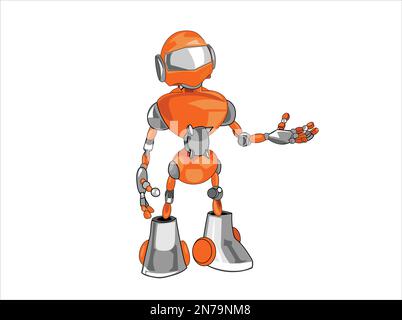 Humanoide Roboter Vektordarstellung für Logo Stock Vektor