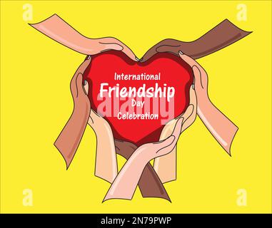 Poster zur Feier des Internationalen Freundestages Stock Vektor