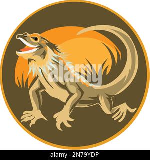 Eidechsenvektordarstellung für Logo-Maskottchen Stock Vektor