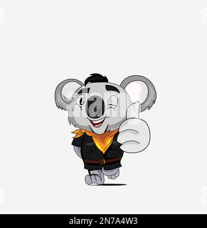 Koala-Maskottchen-Vektordarstellung auf weißem Hintergrund Stock Vektor