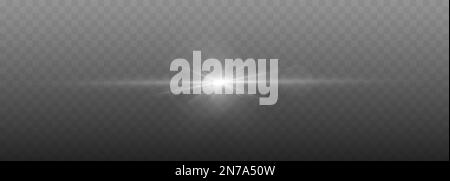 Vektorgrafik für Streulicht. Effekt von leuchtendem Funkenlicht isoliert auf transparentem Hintergrund. Stock Vektor